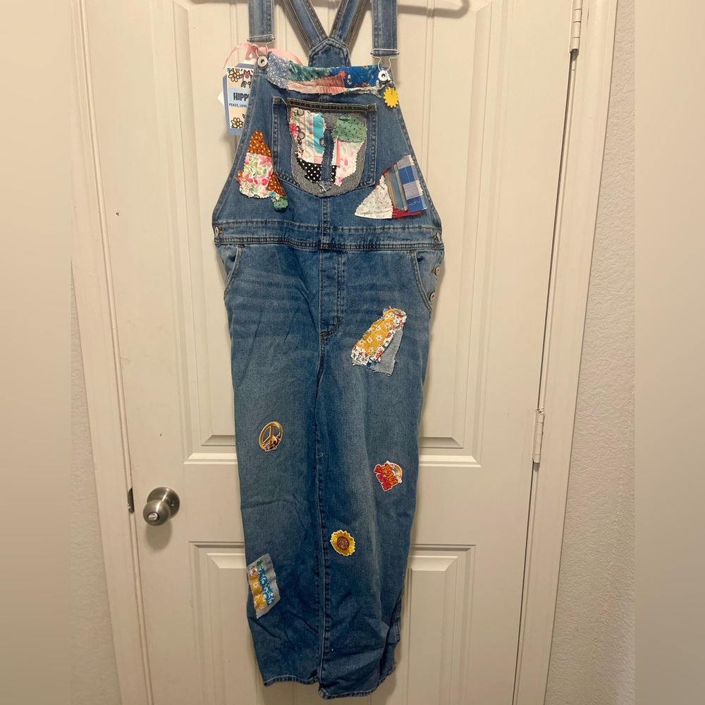 Patchwork Denim Overalls
